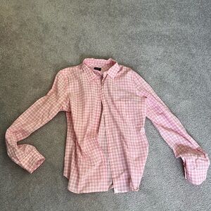 UNTUCKit Pink Checkered Button Down Shirt Size 10